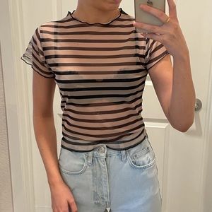 Mesh stripped tee